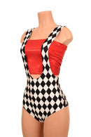 Diamond Print Suspender Romper - Coquetry Clothing