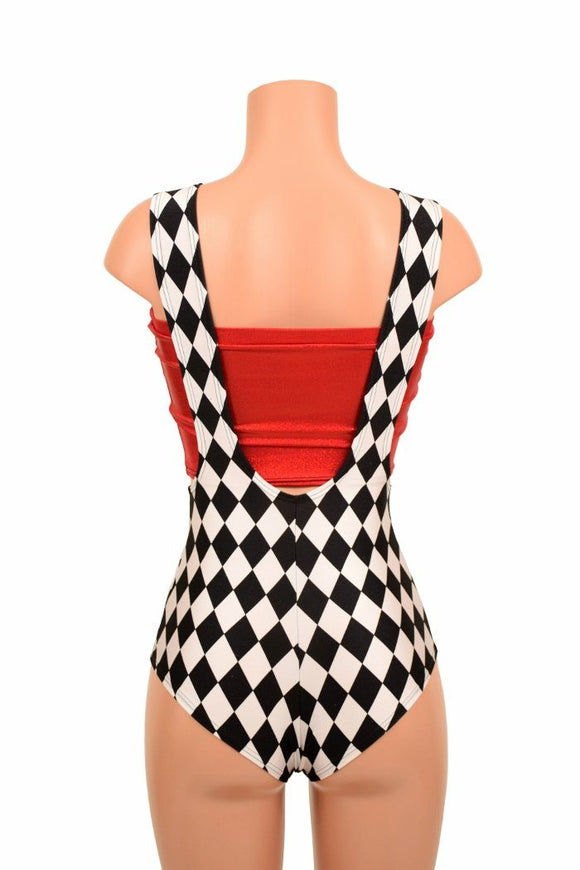 Diamond Print Suspender Romper - Coquetry Clothing