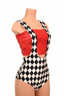 Diamond Print Suspender Romper - Coquetry Clothing