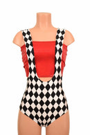 Diamond Print Suspender Romper - Coquetry Clothing