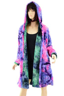 Double Minky Reversible A Line Coat - Coquetry Clothing