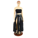 Double Split Skirt with Moon Phases and Star Noir Lining - Coquetry Clothing