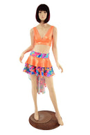 Double Tiered Hi Lo Skirt & Starlette Bralette Set - Coquetry Clothing