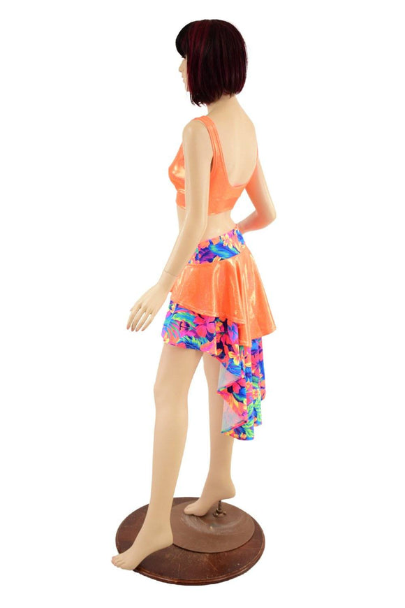 Double Tiered Hi Lo Skirt & Starlette Bralette Set - Coquetry Clothing