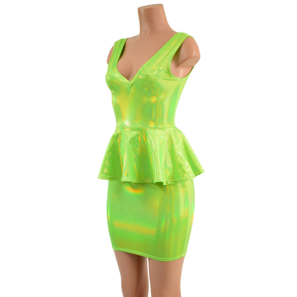 Double V Neck Peplum Top and Pencil Skirt Set - Coquetry Clothing