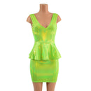 Double V Neck Peplum Top and Pencil Skirt Set - Coquetry Clothing
