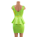 Double V Neck Peplum Top and Pencil Skirt Set - Coquetry Clothing