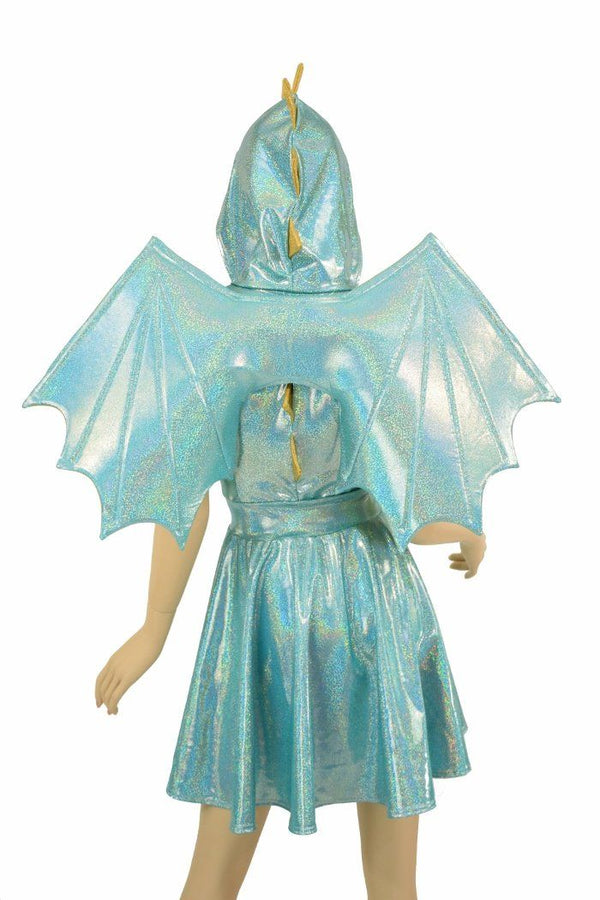 Dragon Hoodie Skater Dress with Wireless Wings - 4