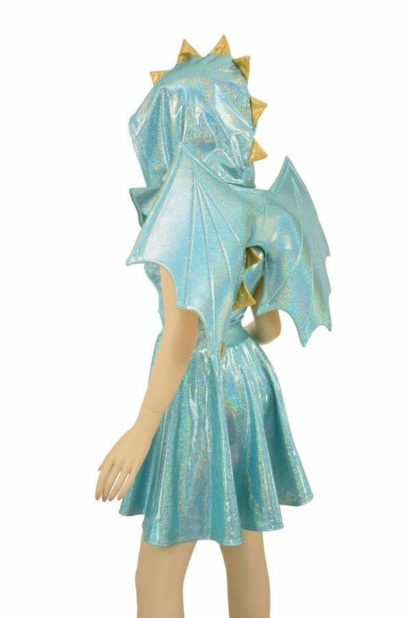 Dragon Hoodie Skater Dress with Wireless Wings - 5