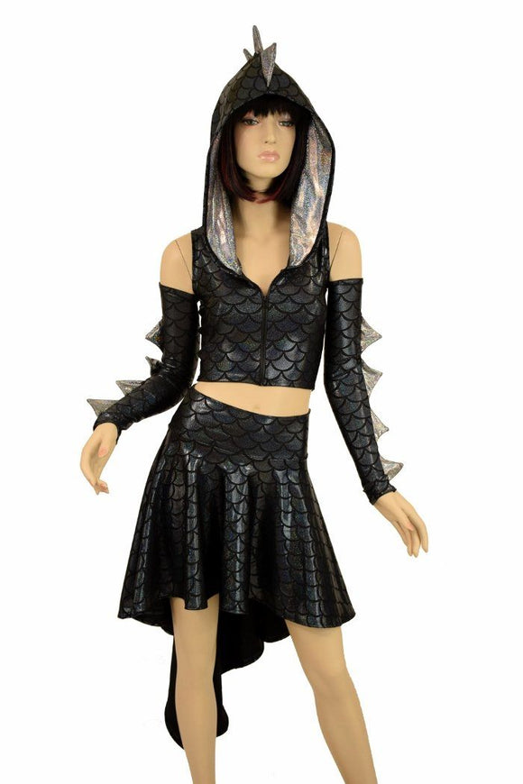 Dragon Tail Skirt & Crop Hoodie Set - Coquetry Clothing