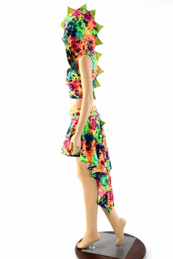 Dragon Tail Skirt & Crop Hoodie Set - Coquetry Clothing