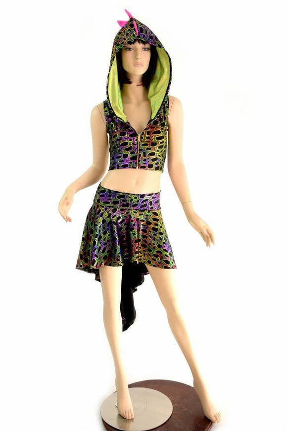 Dragon Tail Skirt & Crop Hoodie Set - Coquetry Clothing