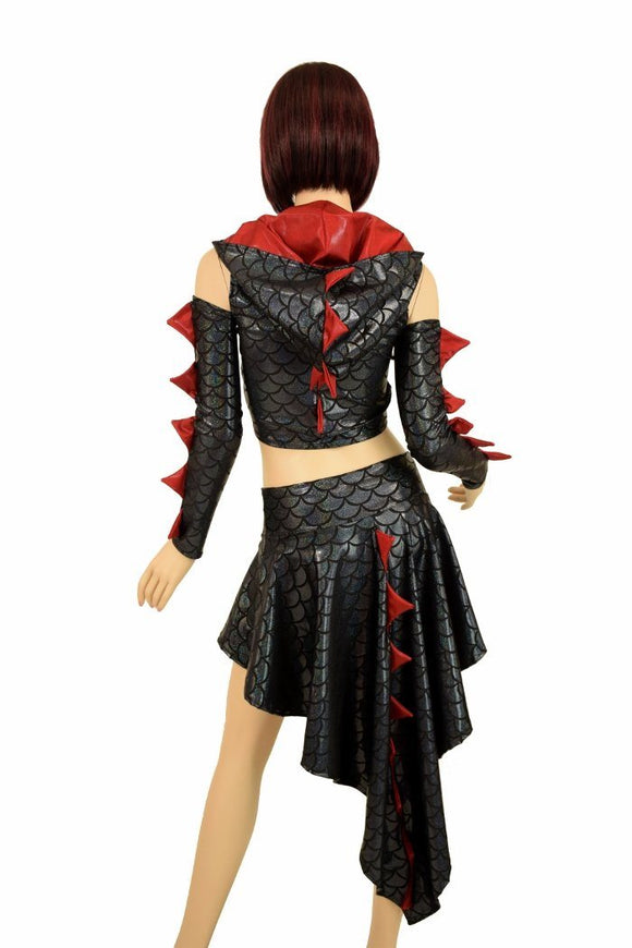 Dragon Tail Skirt & Crop Hoodie Set - Coquetry Clothing