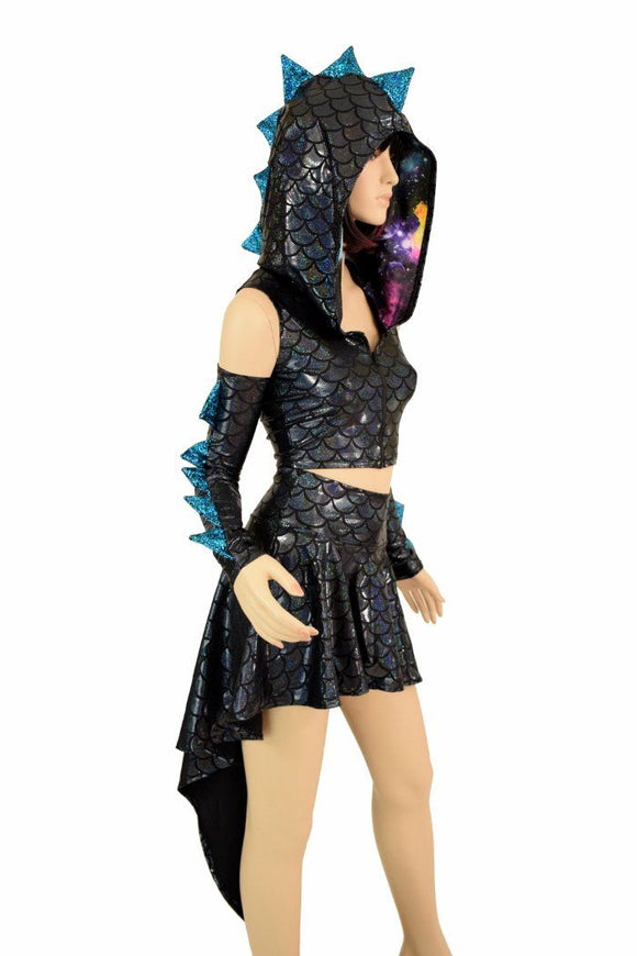 Dragon Tail Skirt & Crop Hoodie Set - Coquetry Clothing