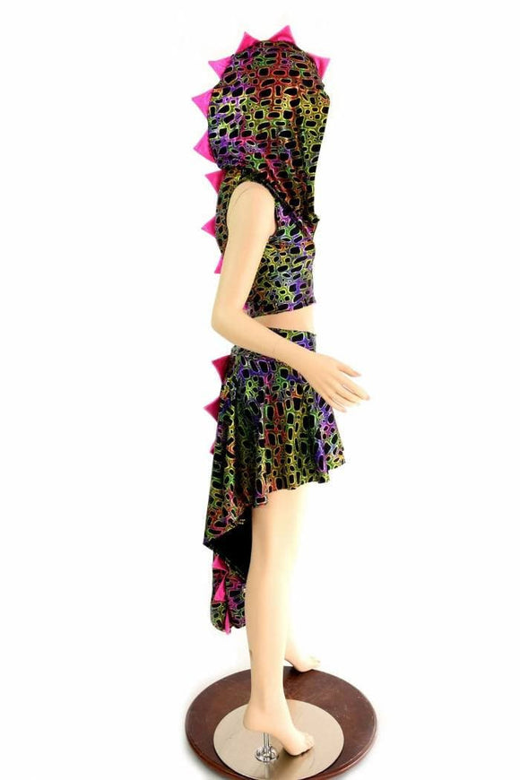 Dragon Tail Skirt & Crop Hoodie Set - Coquetry Clothing