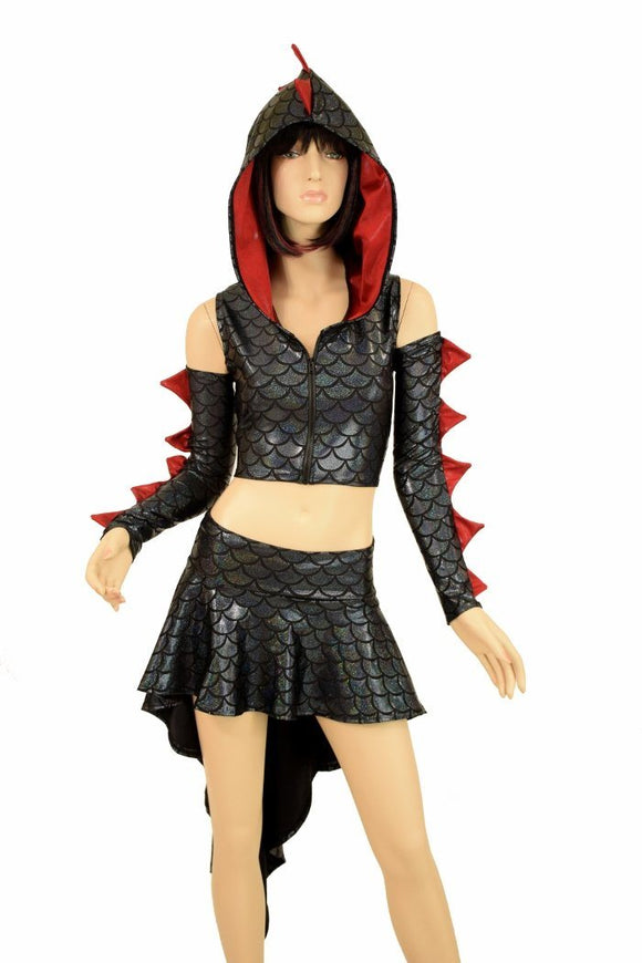 Dragon Tail Skirt & Crop Hoodie Set - Coquetry Clothing
