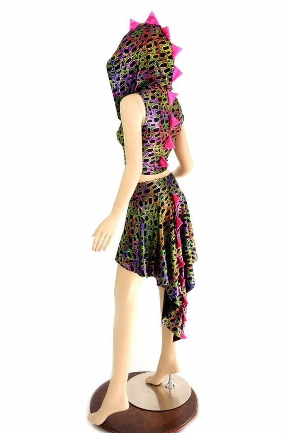 Dragon Tail Skirt & Crop Hoodie Set - Coquetry Clothing