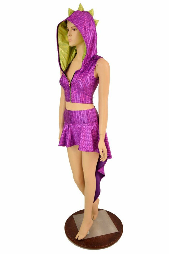 Dragon Tail Skirt & Crop Hoodie Set - Coquetry Clothing