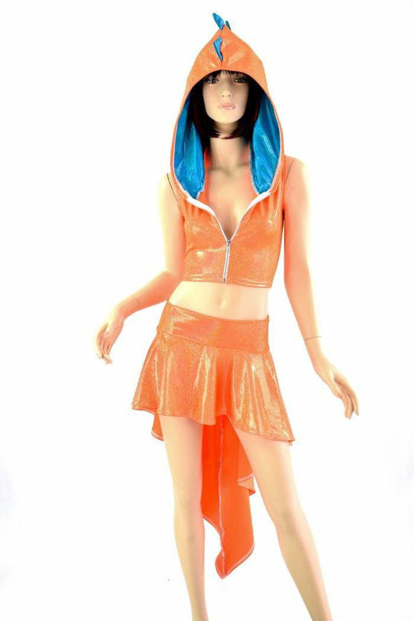 Dragon Tail Skirt & Crop Hoodie Set - Coquetry Clothing