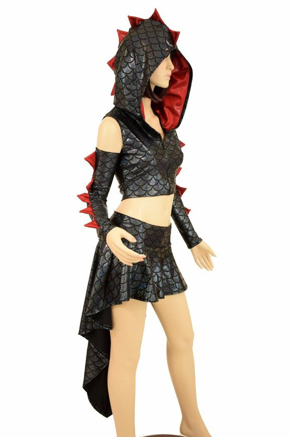 Dragon Tail Skirt & Crop Hoodie Set - Coquetry Clothing