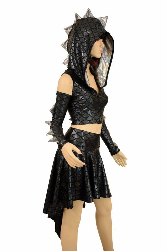 Dragon Tail Skirt & Crop Hoodie Set - Coquetry Clothing