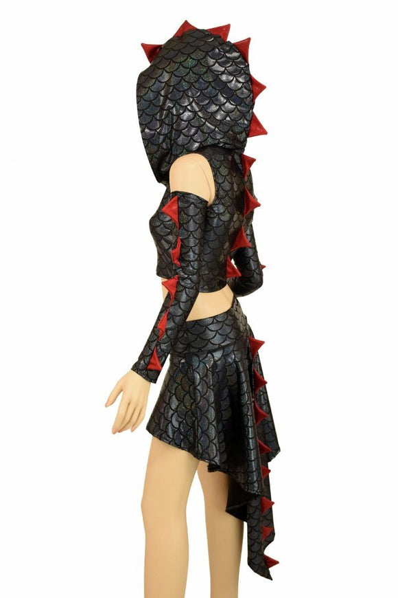 Dragon Tail Skirt & Crop Hoodie Set - Coquetry Clothing