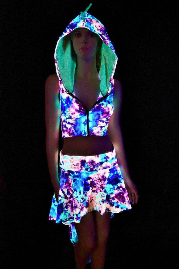 Dragon Tail Skirt & Crop Hoodie Set - Coquetry Clothing