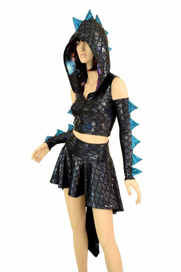 Dragon Tail Skirt & Crop Hoodie Set - Coquetry Clothing