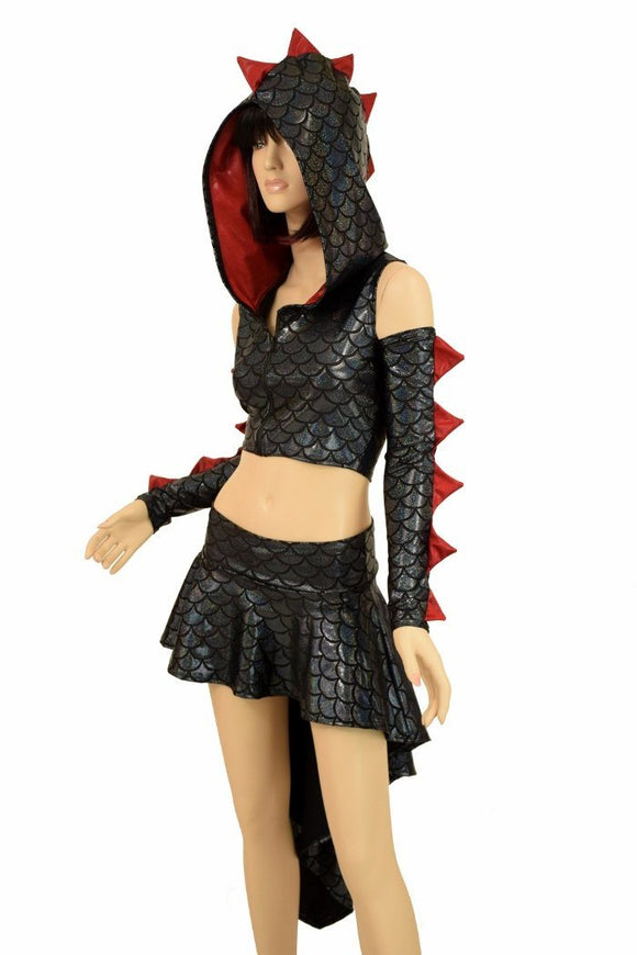 Dragon Tail Skirt & Crop Hoodie Set - Coquetry Clothing
