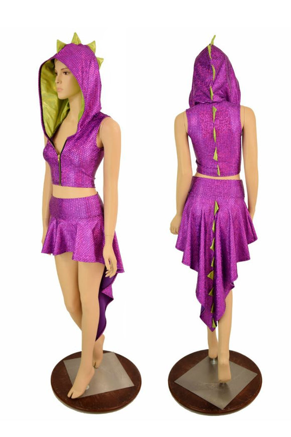 Dragon Tail Skirt & Crop Hoodie Set - Coquetry Clothing
