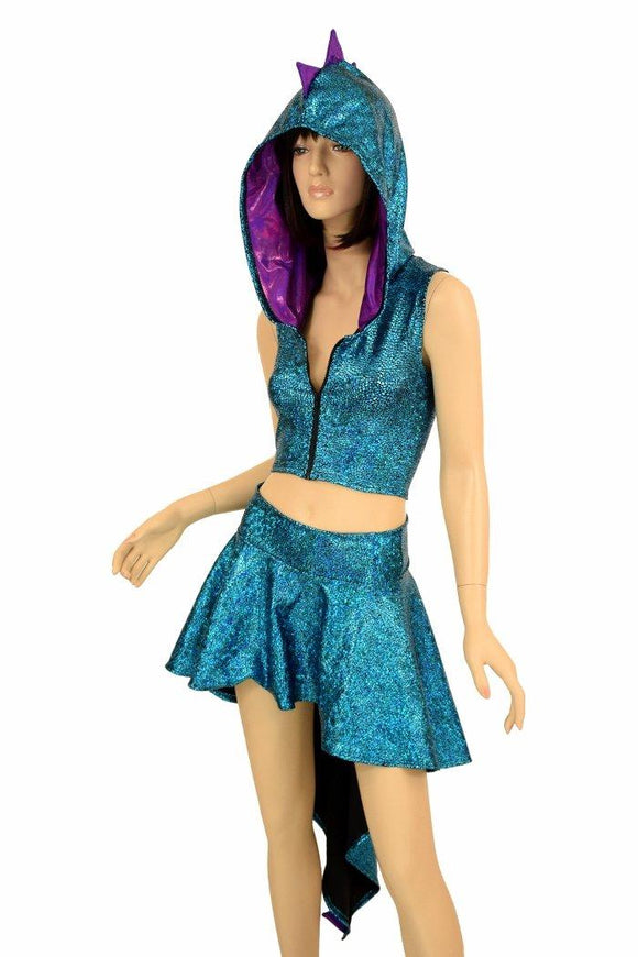 Dragon Tail Skirt & Crop Hoodie Set - Coquetry Clothing