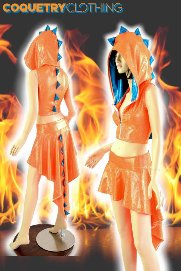Dragon Tail Skirt & Crop Hoodie Set - Coquetry Clothing