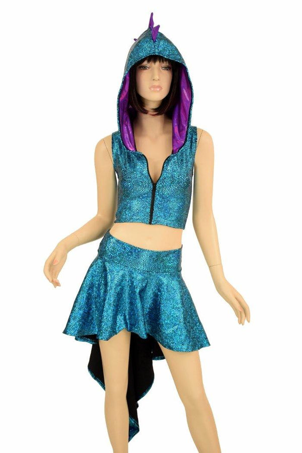 Dragon Tail Skirt & Crop Hoodie Set - 2