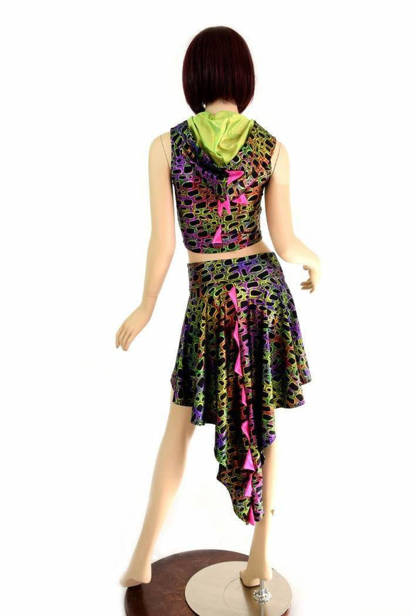 Dragon Tail Skirt & Crop Hoodie Set - Coquetry Clothing