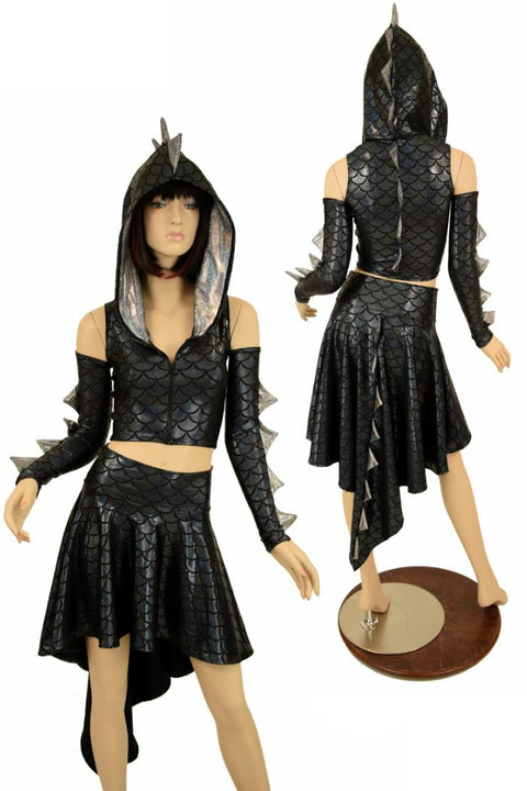 Dragon Tail Skirt & Crop Hoodie Set - Coquetry Clothing