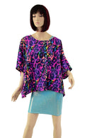 Drapey Pullover Poncho in Rainbow Leopard - Coquetry Clothing