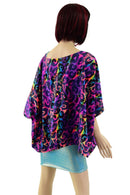 Drapey Pullover Poncho in Rainbow Leopard - Coquetry Clothing
