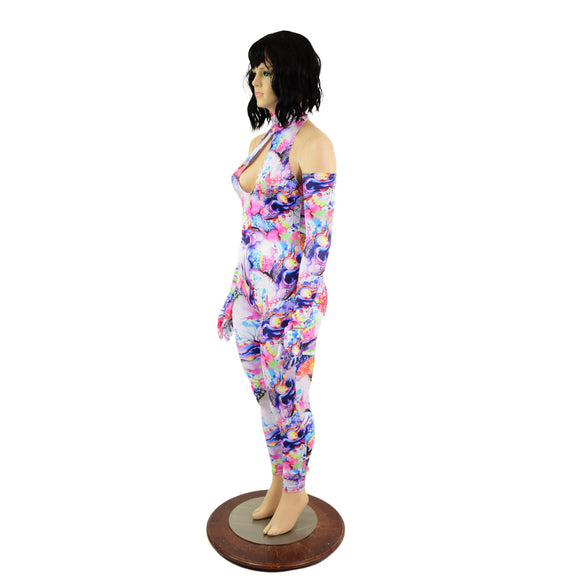 Dreamscape Catsuit & Matching Gloves Set - Coquetry Clothing