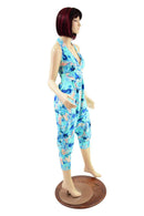 Drop Crotch Halter Jumpsuit in Lapis Lagoon - Coquetry Clothing