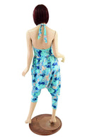 Drop Crotch Halter Jumpsuit in Lapis Lagoon - Coquetry Clothing