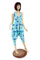Drop Crotch Halter Jumpsuit in Lapis Lagoon - Coquetry Clothing