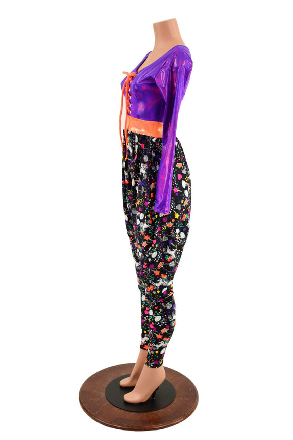 Drop Crotch Jumpsuit with Laceup Bodice - Coquetry Clothing