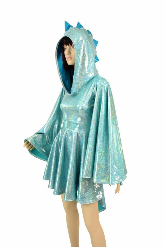 Fan Sleeve Dragon Tail Skater Dress - Coquetry Clothing