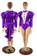 Faux Tux Romper with Tails, Tie, and Turtleneck - Coquetry Clothing