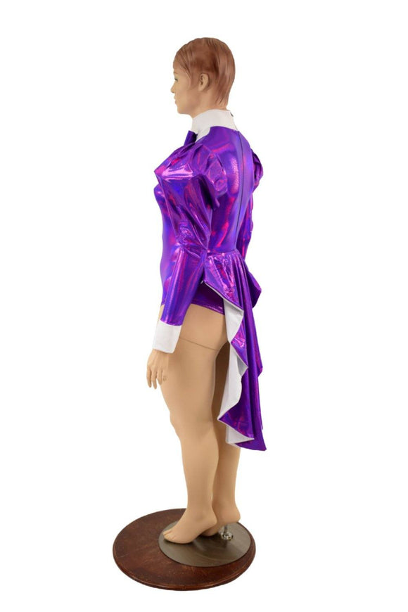 Faux Tux Romper with Tails, Tie, and Turtleneck - Coquetry Clothing