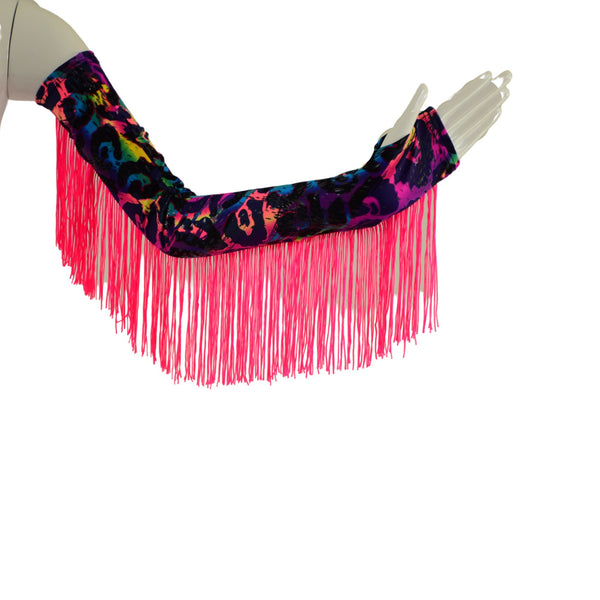 Fingerless Arm Warmer Gloves with Fringe - 2