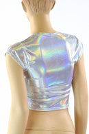 Flashbulb Cap Sleeve Crop Top - Coquetry Clothing