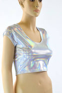 Flashbulb Cap Sleeve Crop Top - 2