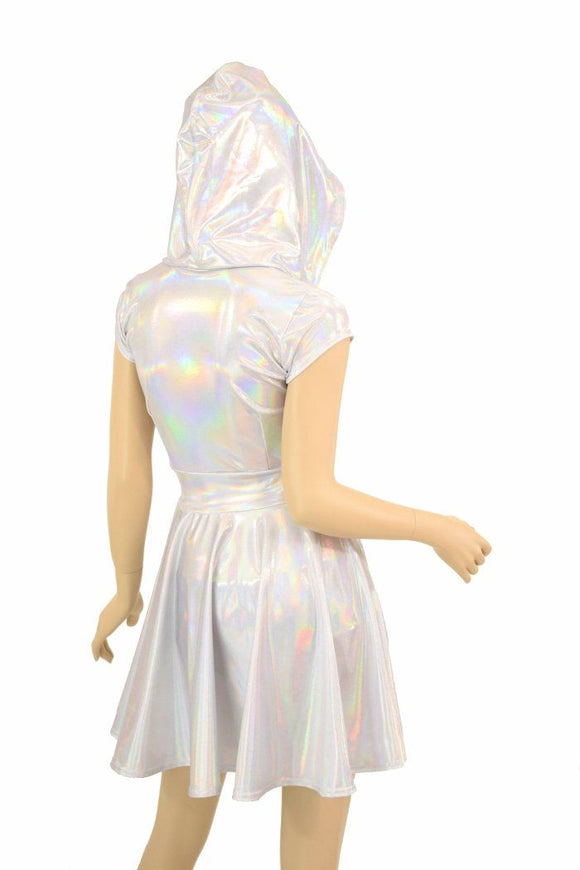 Flashbulb Cap Sleeve Hoodie Skater Dress - Coquetry Clothing
