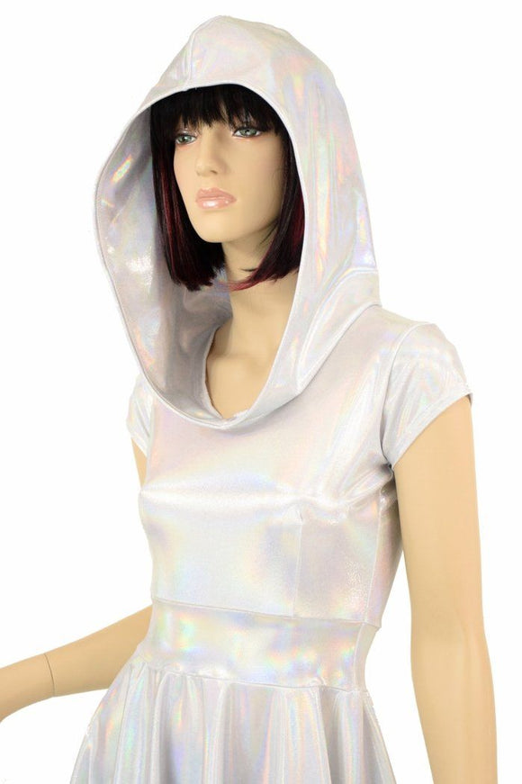 Flashbulb Cap Sleeve Hoodie Skater Dress - Coquetry Clothing